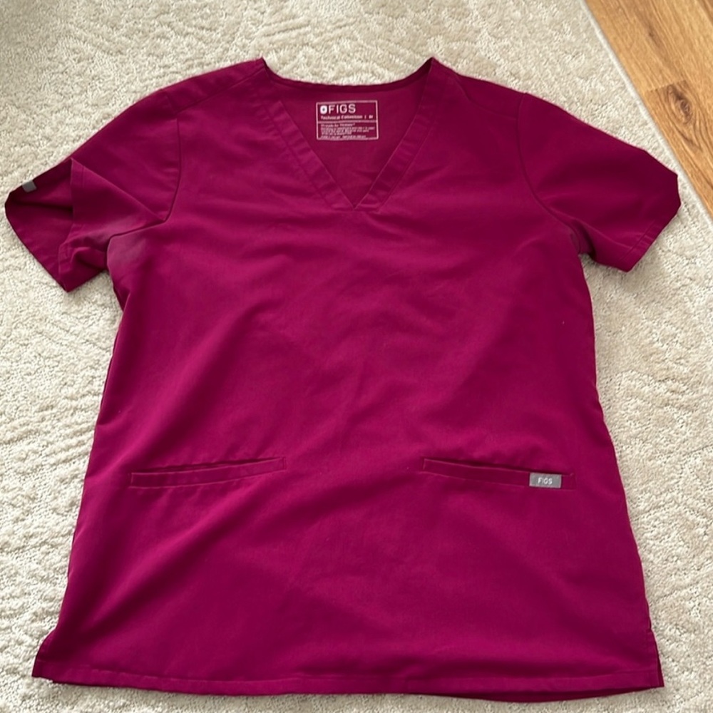 FIGS Dark Magenta Casma Top (M)